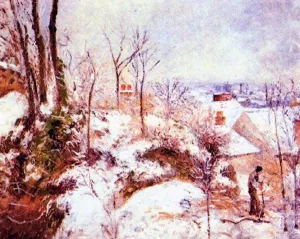 A Cottage in the Snow painting by Camille Pissarro