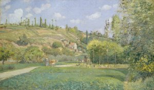 A Cowherd at Valhermeil, Auvers-sur-Oise by Camille Pissarro Oil Painting