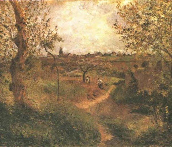 A Path Across the Fields by Camille Pissarro - Hand-Painted Oil Painting Reproduction
