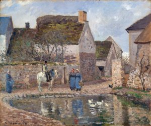 A Pond in Ennery by Camille Pissarro Oil Painting