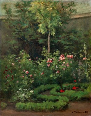 A Rose Garden by Camille Pissarro Oil Painting