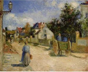 A Street in Pontoise by Camille Pissarro - Oil Painting Reproduction