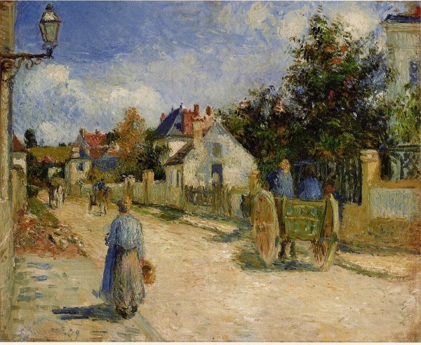 Main Product Photo of A Street in Pontoise Painting by Camille Pissarro