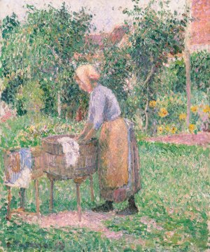 A Washerwoman at Eragny by Camille Pissarro Oil Painting