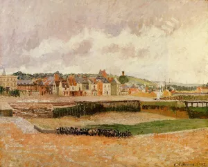 Afternoon, the Dunquesne Basin, Dieppe, Low Tide painting by Camille Pissarro