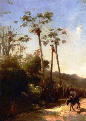 Antilles Landscape, Donkey and Rider on a Path by Camille Pissarro Oil Painting