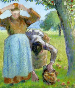 Apple Gatherers by Camille Pissarro Oil Painting