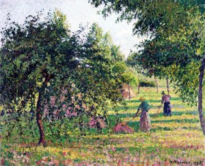 Apple Trees and Tedders, Eragny Oil painting by Camille Pissarro
