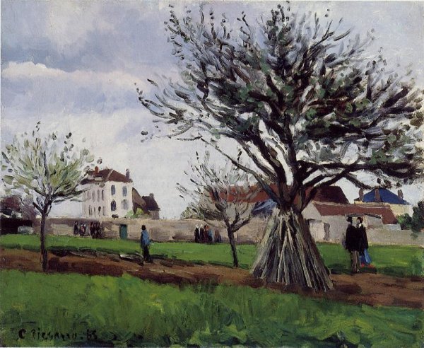 Main Product Photo of Apple Trees at Pontoise also known as The Home of Pere Gallien Painting by Camille Pissarro