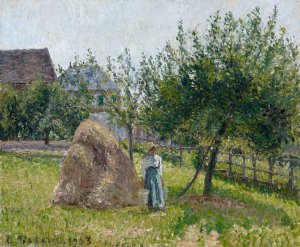 Apple Trees in Eragny, Sunny Morning by Camille Pissarro Oil Painting