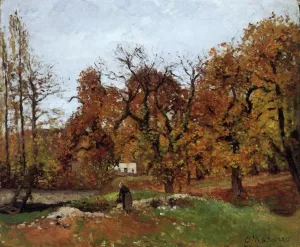 Autumn Landscape, Near Pontoise by Camille Pissarro Oil Painting