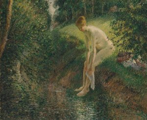Bather in the Woods by Camille Pissarro Oil Painting