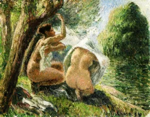 Bathers III by Camille Pissarro - Oil Painting Reproduction