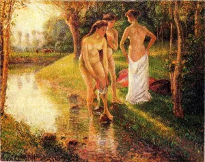 Bathers by Camille Pissarro - Oil Painting Reproduction