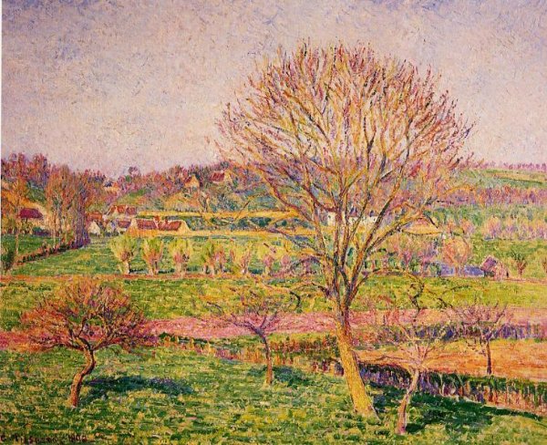 Big Walnut Tree at Eragny by Camille Pissarro - Hand-Painted Oil Painting Reproduction