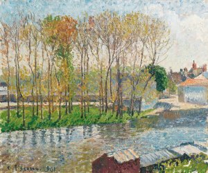Bords Du Loing a Moret by Camille Pissarro Oil Painting