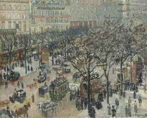 Boulevard des Italiens,Morning_Sunlight by Camille Pissarro Oil Painting