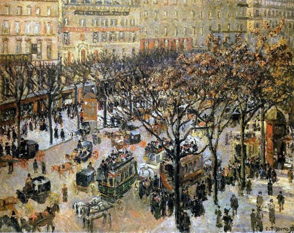Main Product Photo of Boulevard des Italiens: Morning, Sunlight Painting by Camille Pissarro