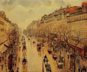 Boulevard Montmartre: Afternoon in the Rain painting by Camille Pissarro