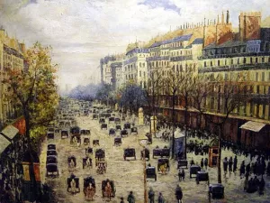 Boulevard Montmartre: Afternoon, Sunlight Oil Painting by Camille Pissarro - Bestsellers
