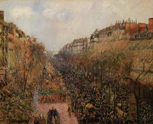 Boulevard Montmartre: Mardi-Gras by Camille Pissarro - Oil Painting Reproduction