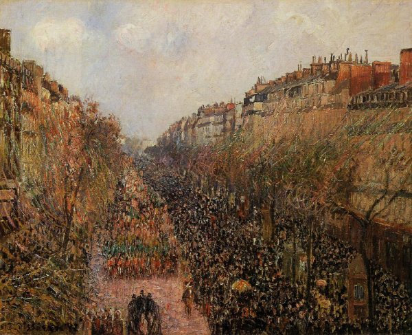 Main Product Photo of Boulevard Montmartre: Mardi-Gras Painting by Camille Pissarro