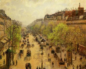 Boulevard Montmartre: Spring by Camille Pissarro - Oil Painting Reproduction