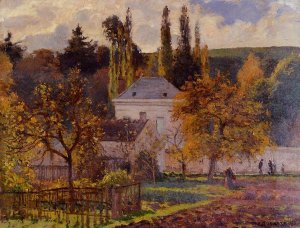 Bourgeois House in l'Hermitage, Pontoise by Camille Pissarro Oil Painting