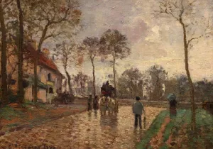Carriage in Louveciennes by Camille Pissarro - Oil Painting Reproduction