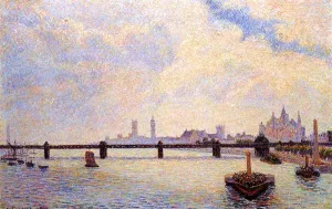 Charing Cross Bridge, London Oil painting by Camille Pissarro