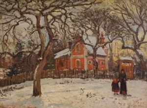 Chestnut Trees at Louveciennes in Winter painting by Camille Pissarro