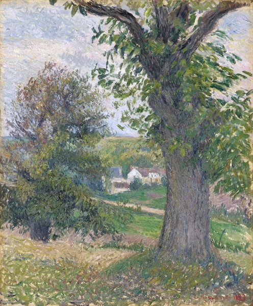 Main Product Photo of Chestnut Trees in Osny  Painting by Camille Pissarro