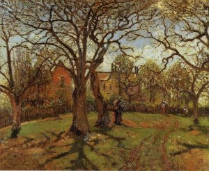 Chestnut Trees, Louveciennes, Spring Oil painting by Camille Pissarro
