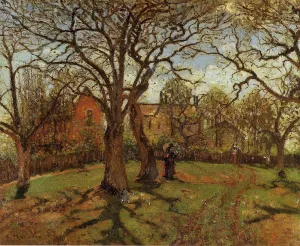 Chestnut Trees, Louveciennes, Spring by Camille Pissarro - Oil Painting Reproduction