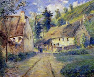 Cottages at Auvers, near Pontoise by Camille Pissarro Oil Painting