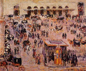 Cour du Havre, Gare Saint-Lazare painting by Camille Pissarro