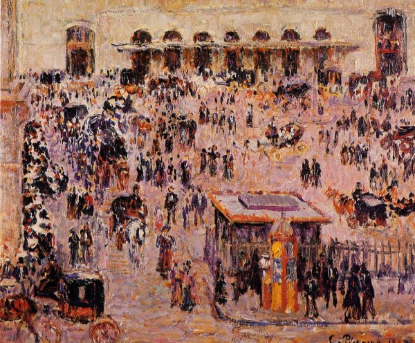 Cour du Havre, Gare Saint-Lazare by Camille Pissarro - Hand-Painted Oil Painting Reproduction