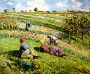 Cultivators in the Fields, Pontoise painting by Camille Pissarro