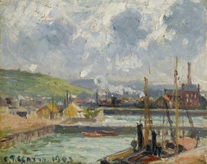 Darse De Peche Et Bassin Duquesne, Dieppe, Temps Gris Lumineux by Camille Pissarro Oil Painting