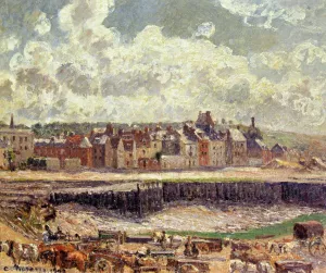 Dieppe, Dunquesne Basin, Sunlight Effect, Morning, Low Tide Oil painting by Camille Pissarro