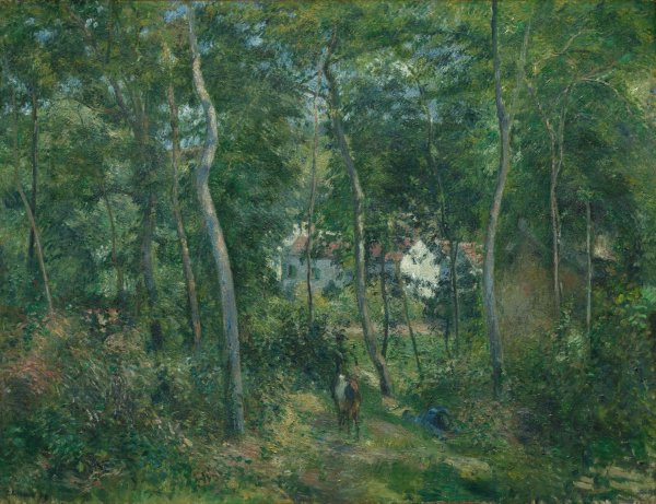 Edge of the Woods Near L'Hermitage, Pontoise  by Camille Pissarro - Hand-Painted Oil Painting Reproduction