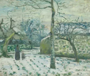 Effet De Neige a Montfoucault by Camille Pissarro Oil Painting