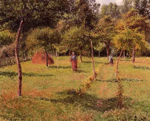 Enclosed Field at Eragny Oil painting by Camille Pissarro
