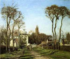 Entering the Village of Voisins by Camille Pissarro Oil Painting