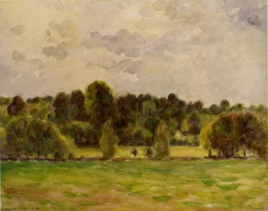 Eragny, Twilight painting by Camille Pissarro