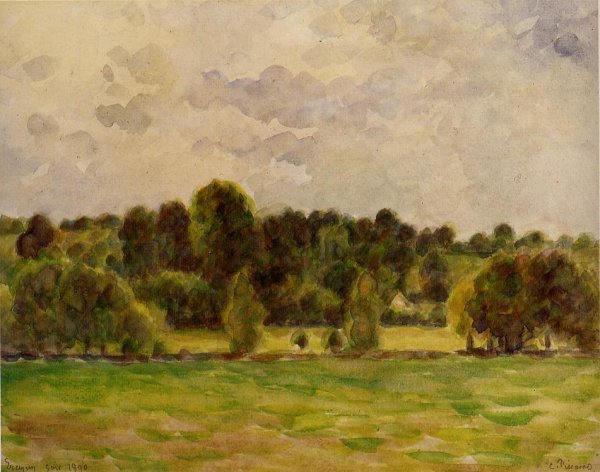 Eragny, Twilight by Camille Pissarro - Hand-Painted Oil Painting Reproduction