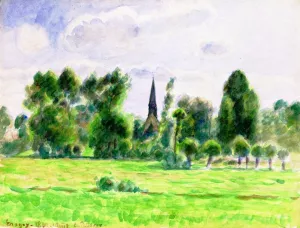 Eragny Oil painting by Camille Pissarro