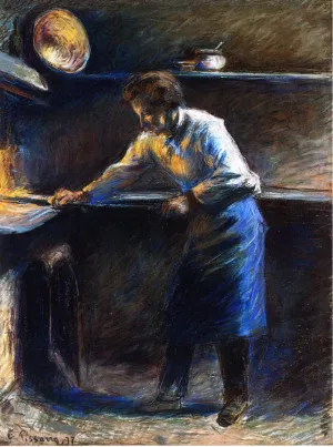 Eugene Murer at His Pastry Oven Oil painting by Camille Pissarro