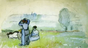 Fan Project by Camille Pissarro Oil Painting