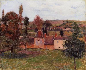 Farm at Basincourt painting by Camille Pissarro